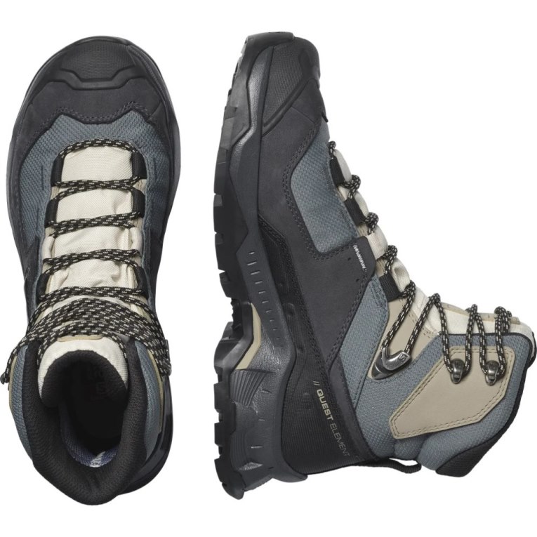 Botas Montaña Salomon Quest Element GTX Mujer Grises Negros Kaki | MX JVBK069